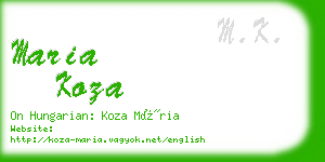 maria koza business card